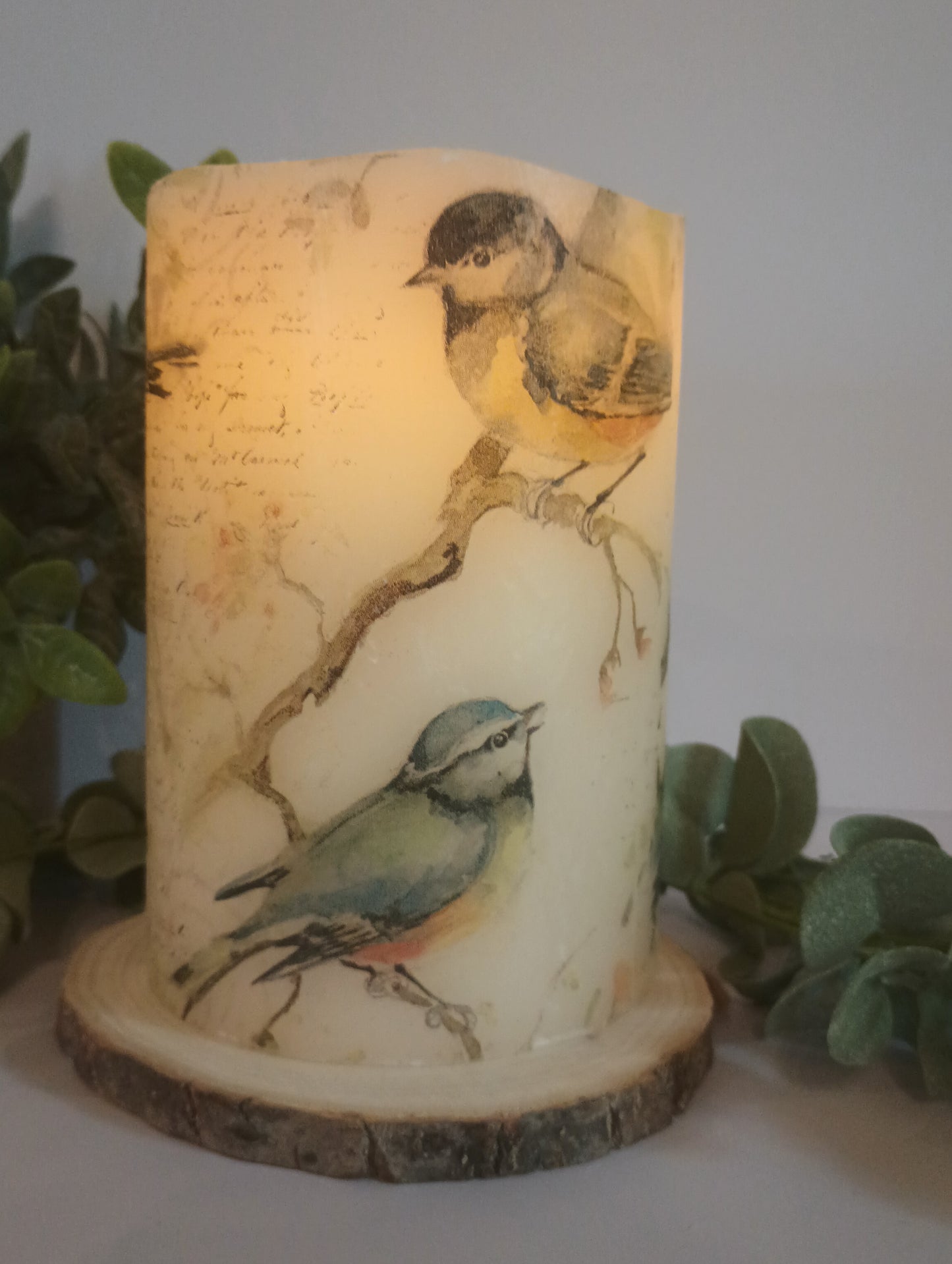 BIRD FLAMELESS CANDLE W TIMER / NIGHT LIGHT /BIRD CANDLE/BIRD LOVER / BIRDS/GIFT IDEA / HOUSE WARMING GIFT/BIRTH DAY GIFT