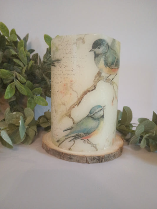 BIRD FLAMELESS CANDLE W TIMER / NIGHT LIGHT /BIRD CANDLE/BIRD LOVER / BIRDS/GIFT IDEA / HOUSE WARMING GIFT/BIRTH DAY GIFT